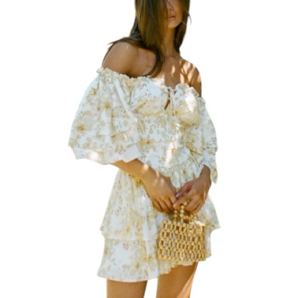 Sabo Sample Mokp Off The Shoulder Yellow Dress Size Xs/2us